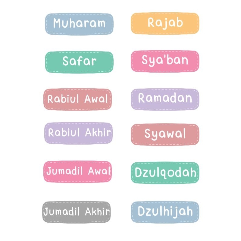 

Stiker nama bulan hijriah/muslim