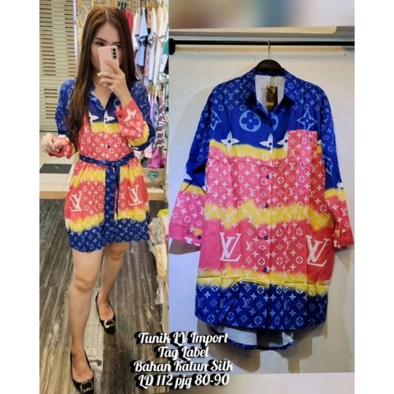 Tunik Wanita LV Bahan Katun Silk Premium
