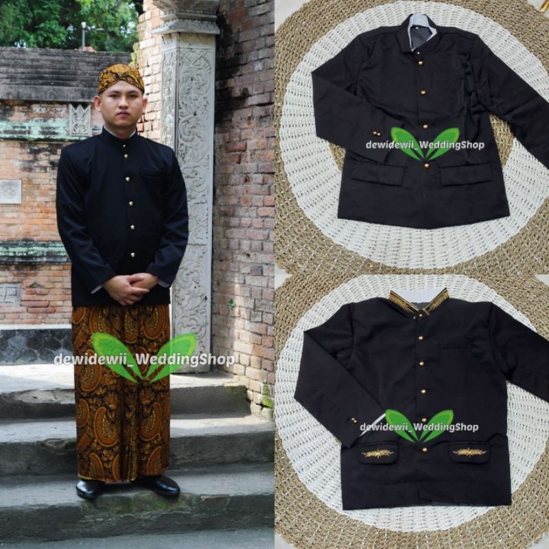 Beskap Sunda - Warna Hitam || Model yogi (Polos &amp; Bordir)