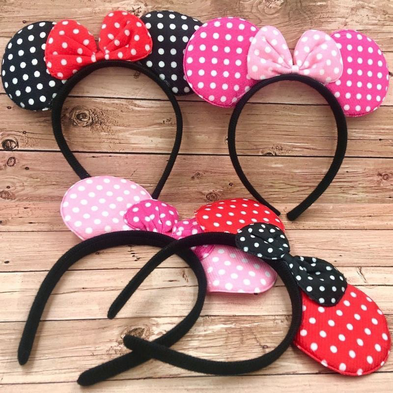 Bando Mickey Mouse Minnie bando aksesoris rambut pita Impor Premium