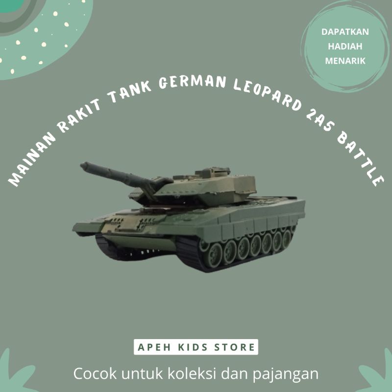 Mainan Edukasi Diecast Rakit Miniatur tank german Leopard 2A5 Battle