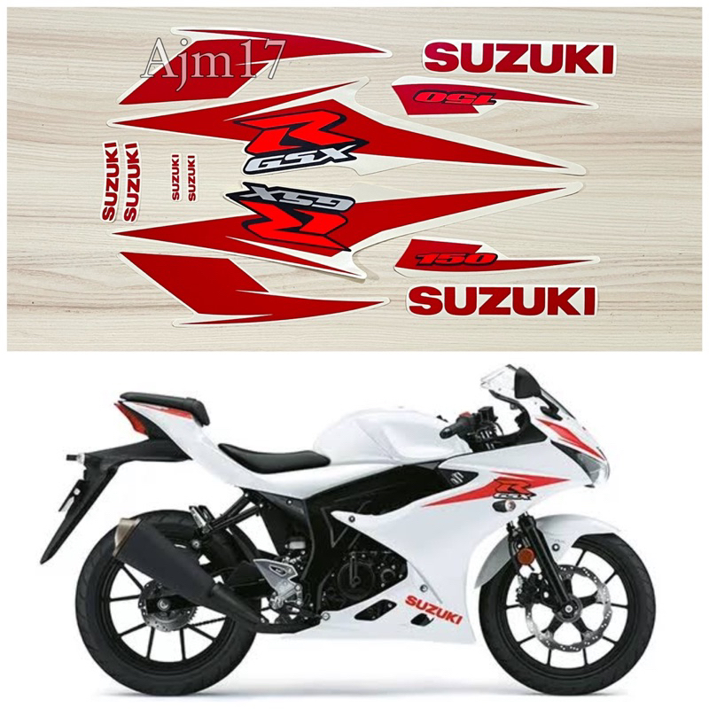 STIKER STRIPING MOTOR GSX 150 R 2017 PUTIH