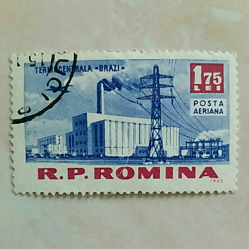 

(AD) Perangko Rumania 1963 Sôcialism construction in R.P.R. 1,75L Used