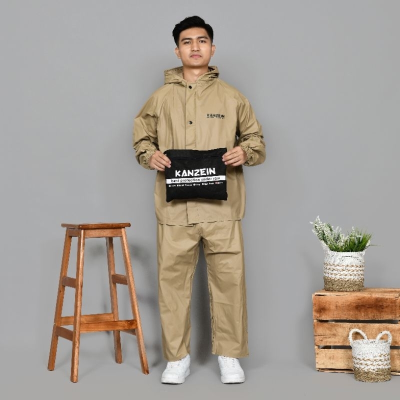 JAS HUJAN SETELAN STELAN JAKET CELANA ATAS BAWAH PRIA WANITA CEWE COWO MEREK KANZEIN