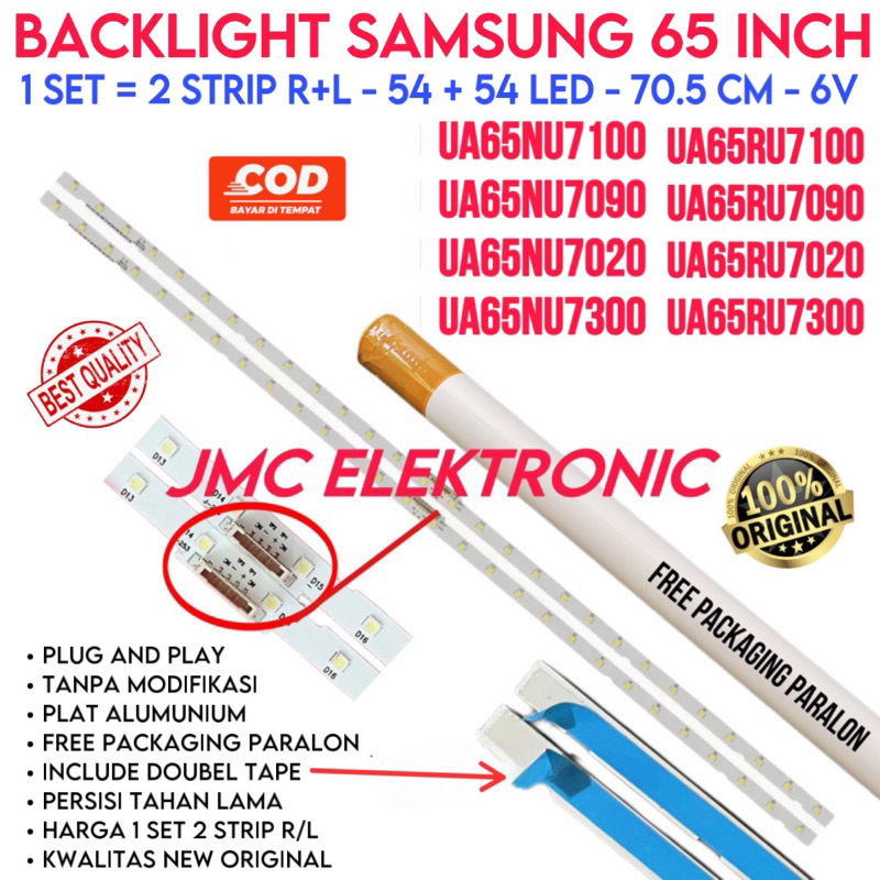 BACKLIGHT TV LED SAMSUNG UA65NU7100 UA65NU7090 UA65NU7300 UA65NU7020 UA65RU7100 UA65RU7300 UA 65NU7100 65NU7300 LAMPU BL 65 INC