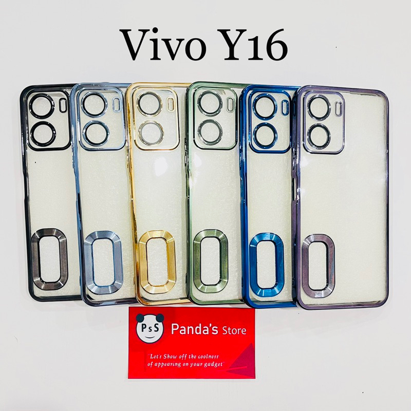 Softcase Vivo Y16 Lens Protector Circle Chrome Logo Clear Case