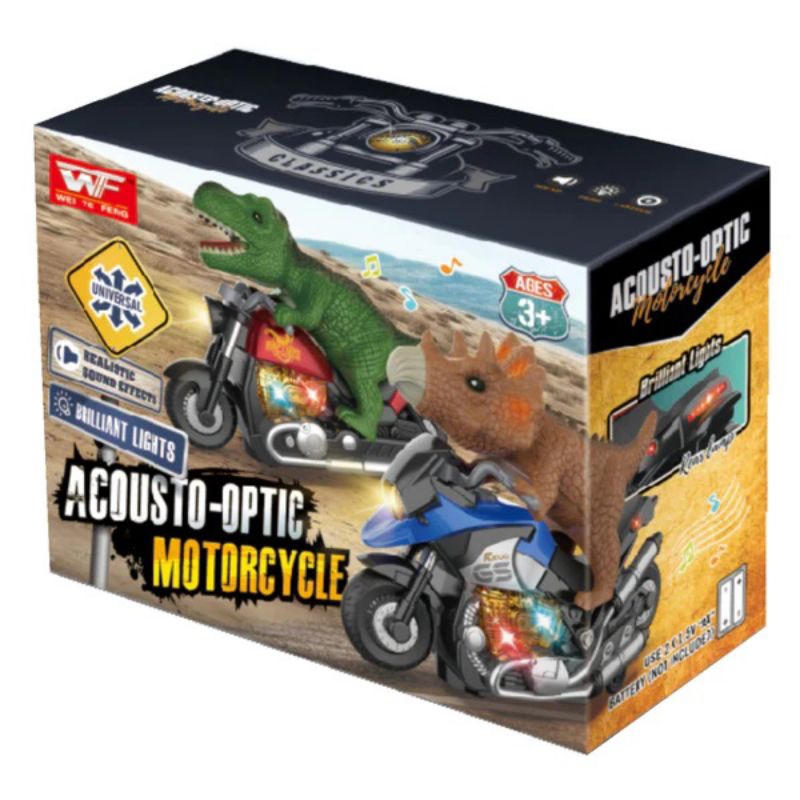 Mainan Anak Motor Dinosaur Baterai music / ACOUSTO-OPTIC MOTORCYCLE B/O