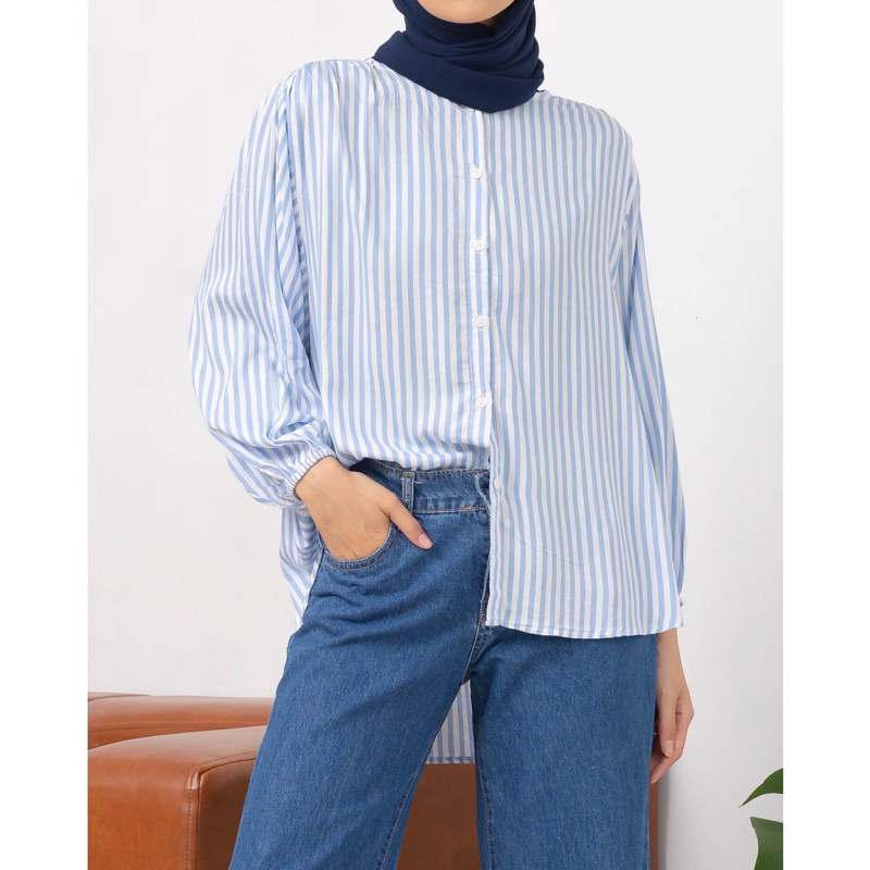 LALUNA BLOUSE | BLOUSE TERLARIS | RAYON STRIPE