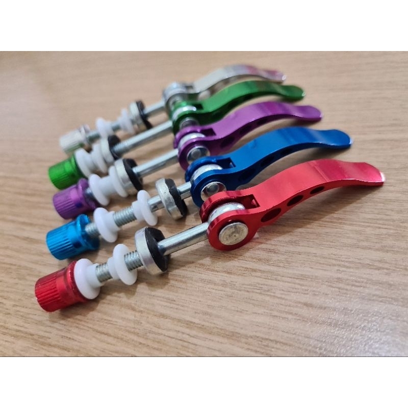 mur tekuk qr quick release alloy alumunium for saddle sadel seat clamp seatpost frame pin baut mur Sepeda federal lipat mtb seli folding bike balap jadul roadbike road bike lama