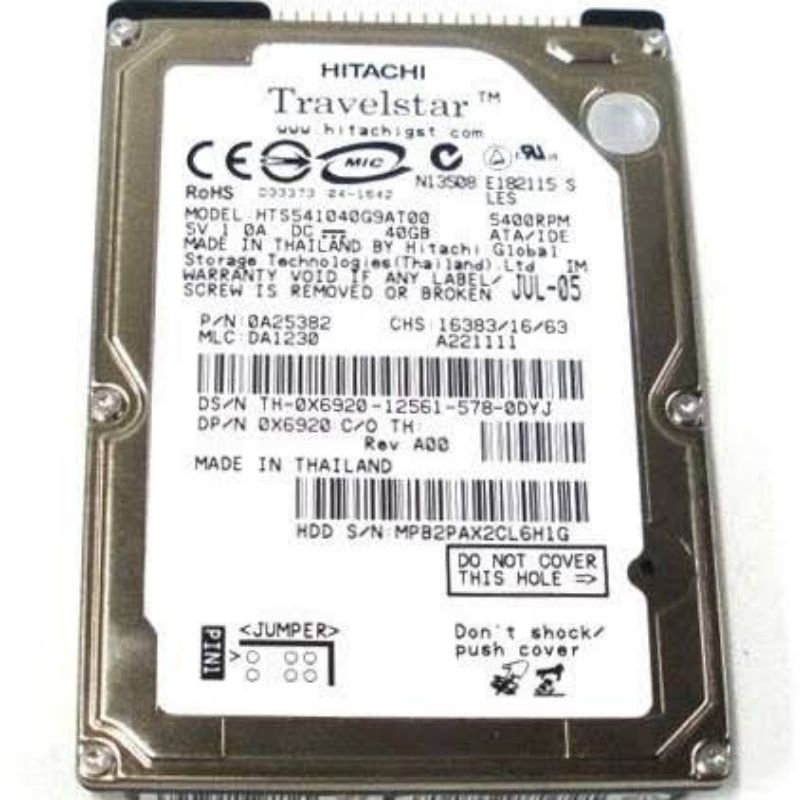 harddisk laptop 40 GB ide 2.5 HDD hardisk internal notebook 40 gb