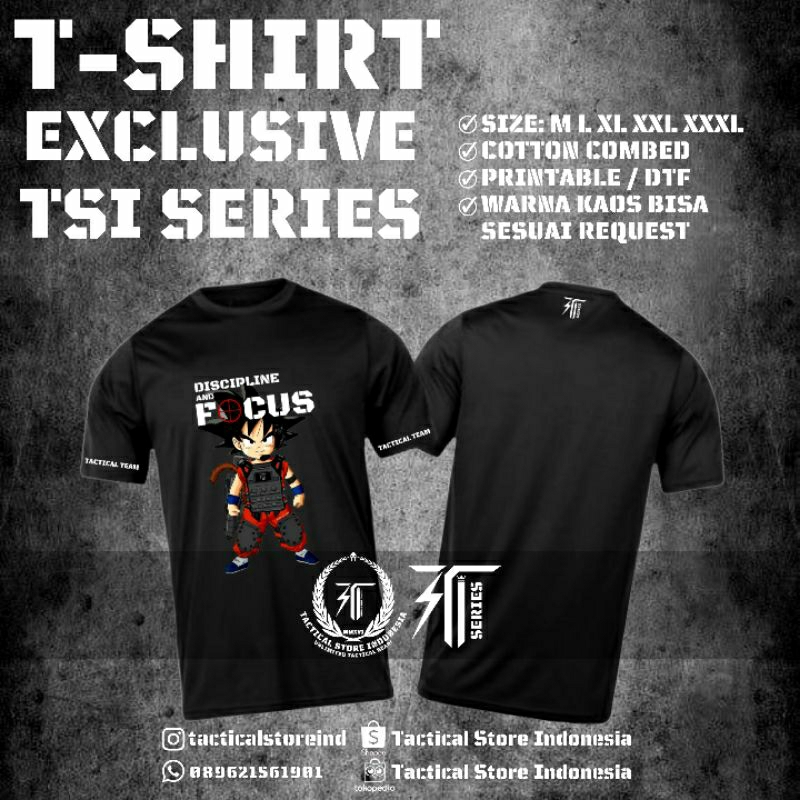 Kaos Dragon Ball Tactical TSI SERIES / Kaos Army Tactical TNI Polisi