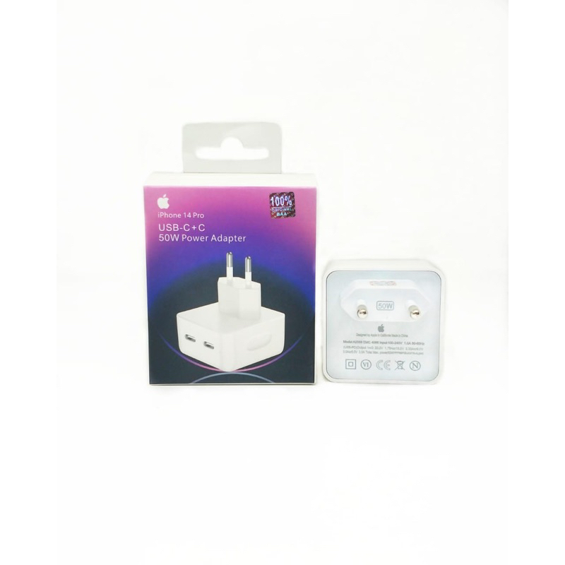 Batok iph14pro 50w real ic 2usb C PD fast PROMO SEN