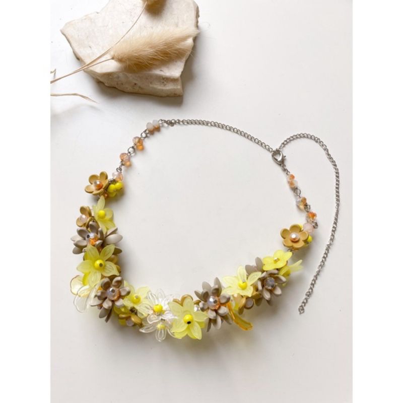 Kalung Hijab Mutiara Necklace Beads Kristal Premium Akesoris Hijab Pesta