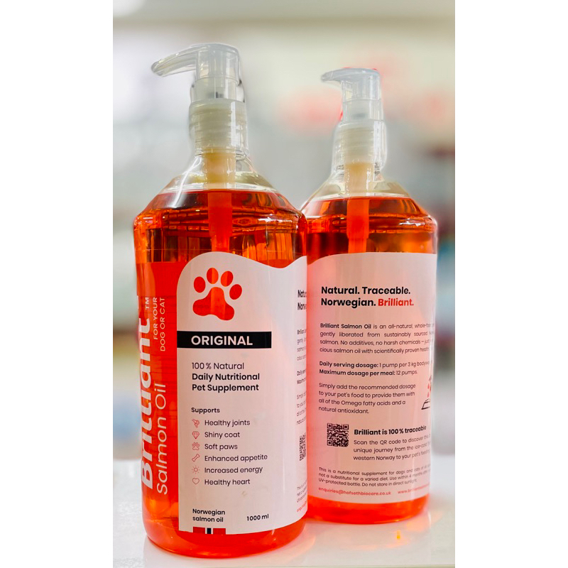 Jual Brilliant salmon oil for dog or cat 1000ml Shopee Indonesia
