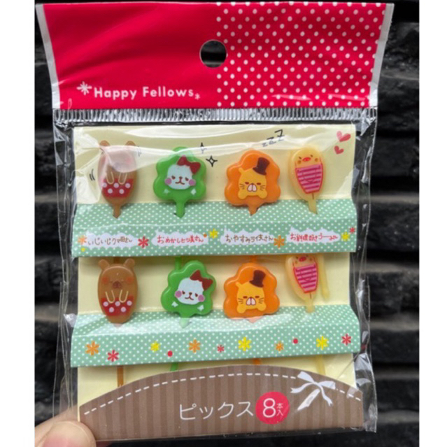 Tusukan garpu food pick happy fellows bento jepang