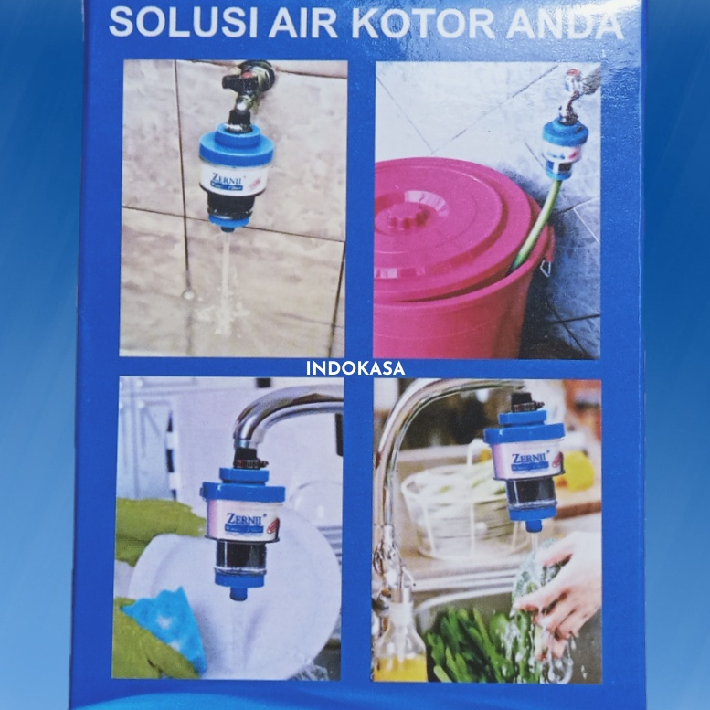 Water Filter Zernii Saringan Penjernih Keran Sumur Air Siap Pakai Gratis Karbon &amp; Kapas Cadangan