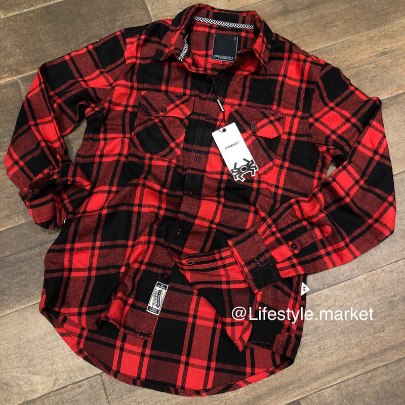 Kemeja Flanel Spyderbilt Original Lengan panjang WESTED MEN SHIRT LONG