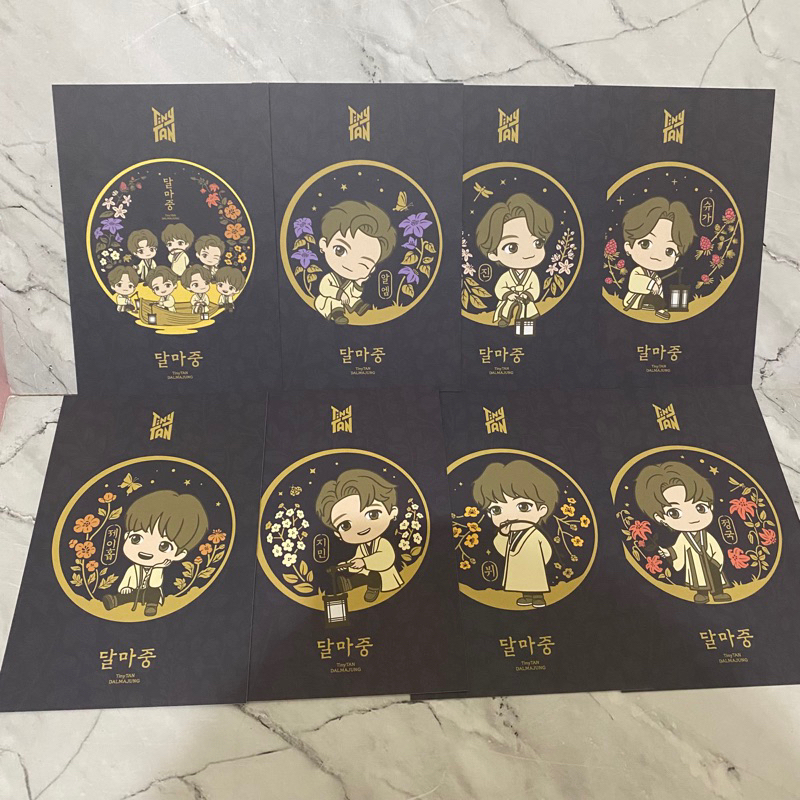 sharing BTS dalmajung 2022 tinytan tinytan postcard rm jin suga jhope jimin v jungkook jk taehyung s