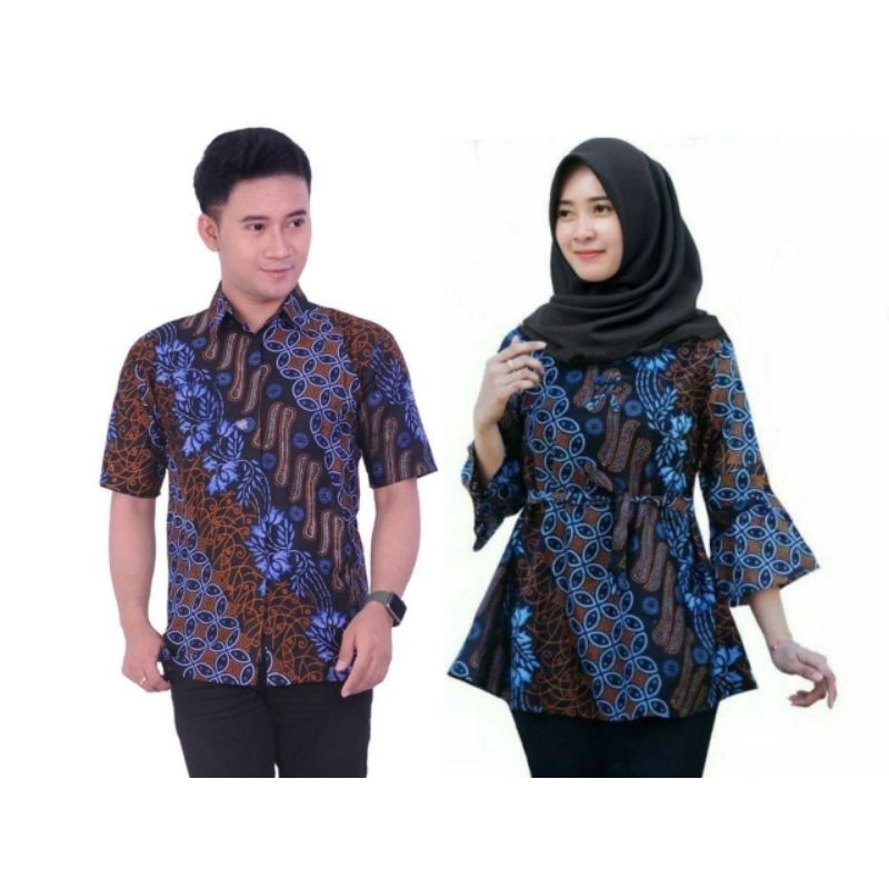 COUPLE HEM BLOUSE BATIK ATASAN WANITA SERAGAM NIKAHAN BETS SELLER