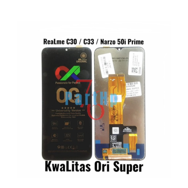 Lcd Touchscreen Fullset Kwalitas Ori Super Realme C 30 - C 33 - Narzo 50 i Prime  - Hitam