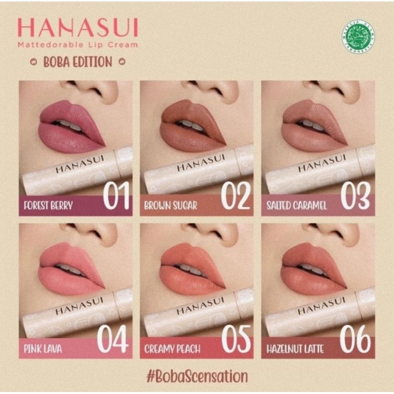 Hanasui Mattedorable Lip Cream Bobba Edition