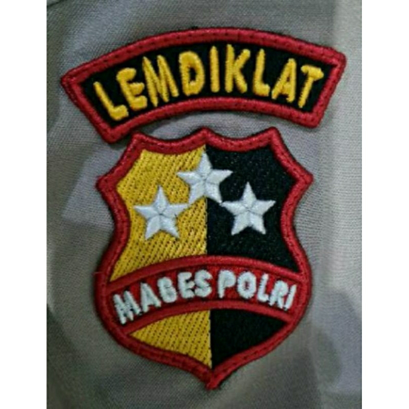 Atribut polri logo Lemdiklat mabes polri Bordir timbul