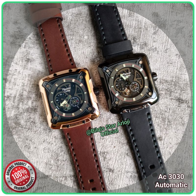 Alexandre Christie Pria AC 3030 Automatic Tali Kulit Original