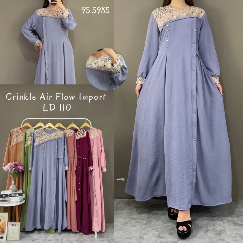 Gamis Dewasa Crincle Renda