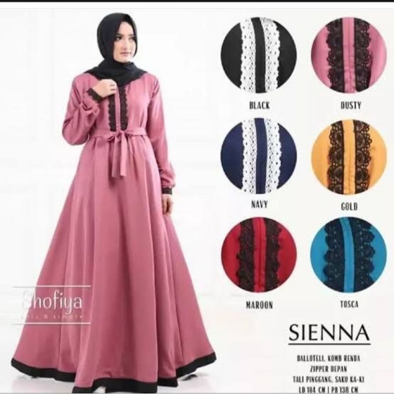 GAMIS SIENNA, RACHEL MIDI DRESS, BAJU MUSLIMAH, BAJU WANITA, GAMIS WANITA, GAMIS CASUAL WANITA, PAKA