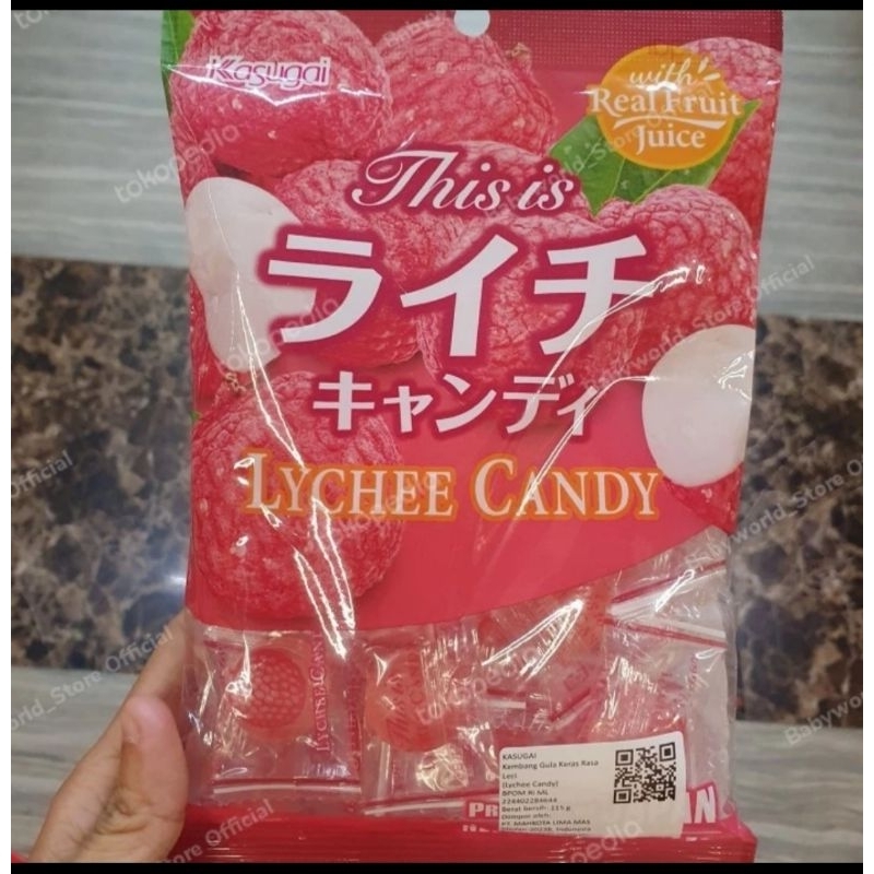 

kasugai candy lychee / Permen leci kasugai 115g / kasugai permen leci jepang