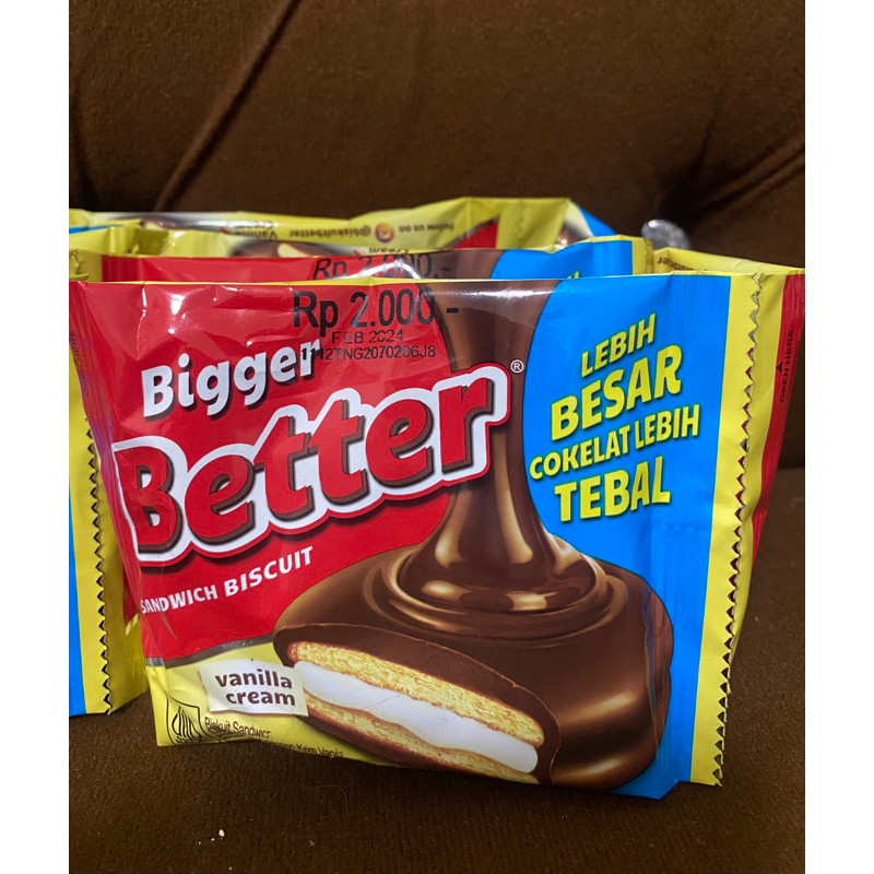 

Better Bigger Sandwich Biscuit Vanilla Cream 27grm 10biji