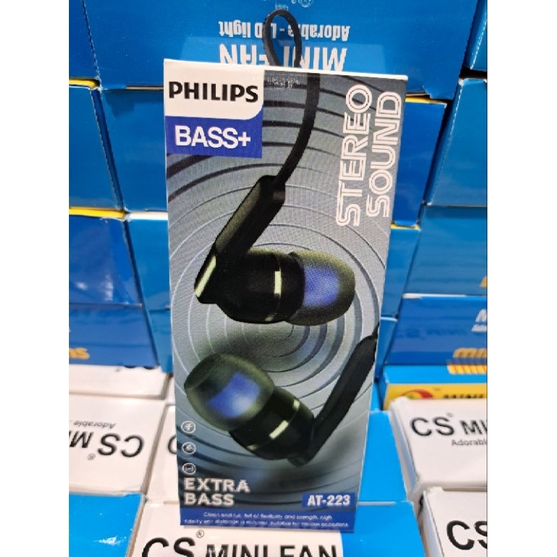 Hf Headset Earphone AT-223 XT-E28 XT-036 , Hf Headset Earphone Philips Bass+ Stereo Sound Extra Bass AT-223 , Hf Headset Earphone Philips Hifi Sound Earphone Black Pure Bass Impressive Bass XT-E28 , Hf Headset Earphone Philips Bass+ In-Ear Bass+ XT-036