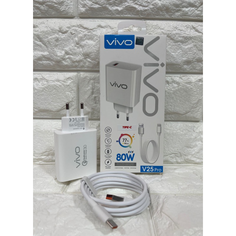 Charger Vivo V25 Pro 80W / Casan Vivo V25 pro 80W Support Fast Charging QC 3.0 Original