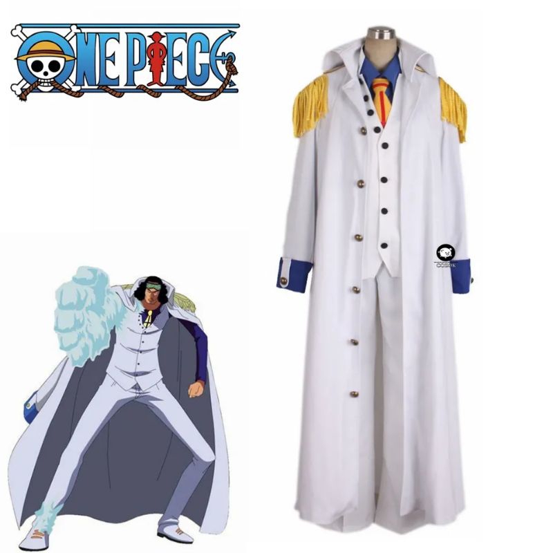 Anime Admiral Aokiji Kuzan Cosplay Costume Marine Costume Hallowen Party Costume