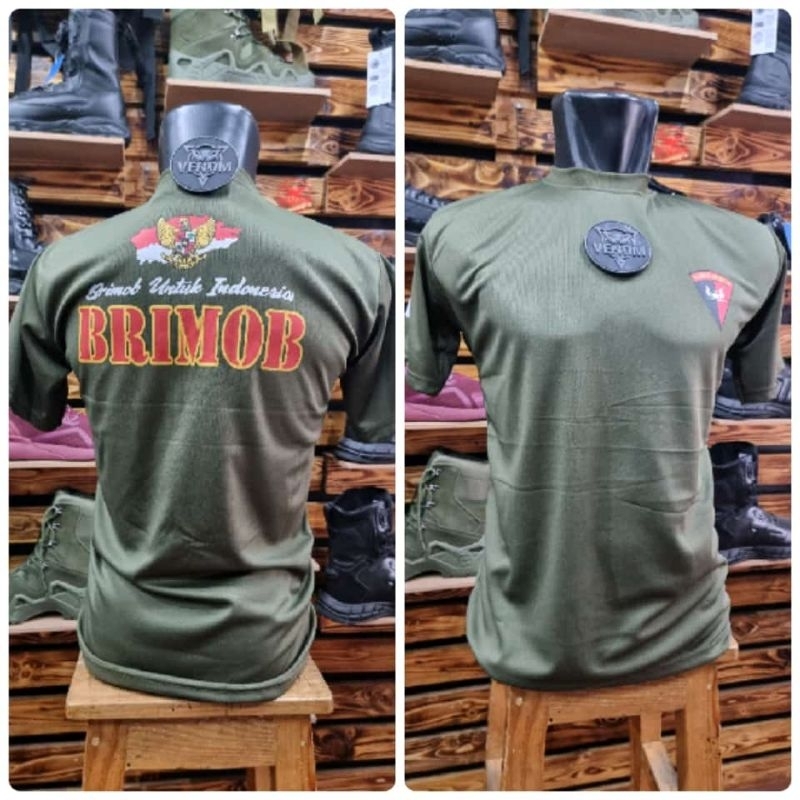 kaos daleman brimob untuk indonesia dryfit lengan pendek