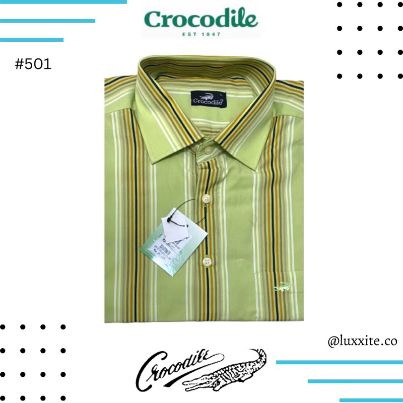 ( LUXOYEZ ) 501 BAJU CROCODILE ORIGINAL BRANDED BISA COD PRIA KEMEJA ATASAN BAHAN KATUN MEDAN KERAH 