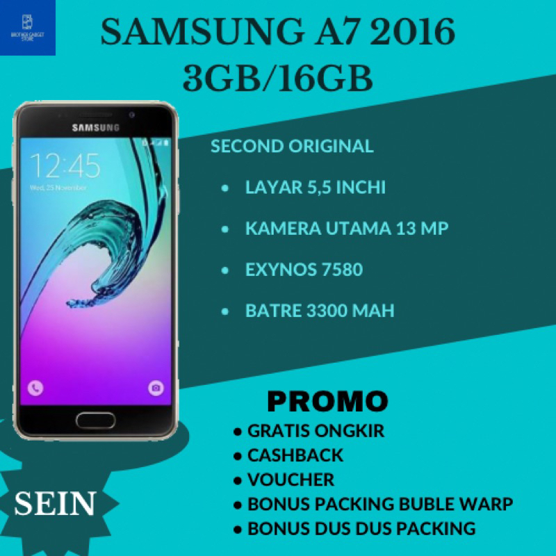 Samsung Galaxy A7 2016 mulus second original