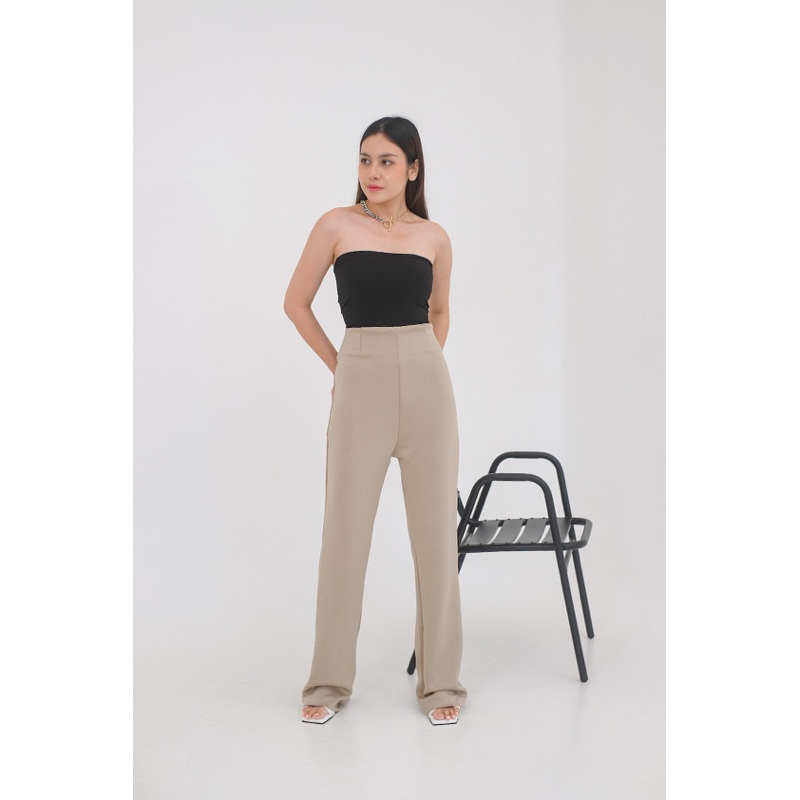 Chaasy | Alexa Premium Pants | Flare Pants | Celana Highwaist | Celana Scuba Wanita