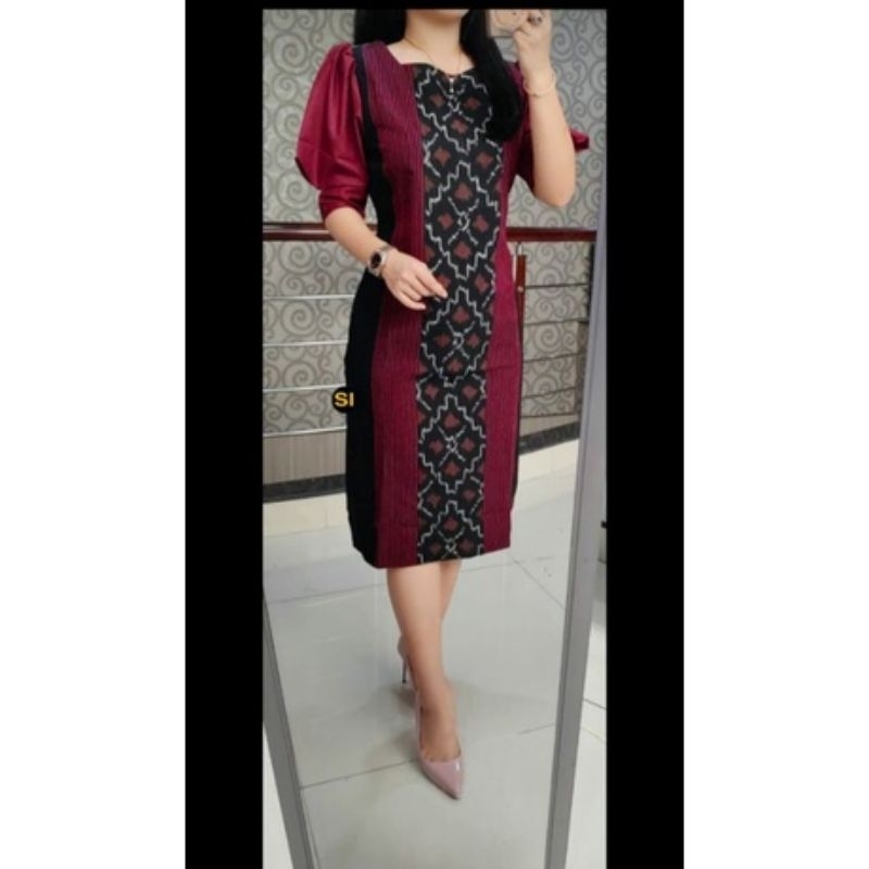 DRESS TENUN KOMBINASI KATUN TOYOBO