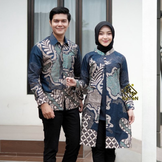 Batik Couple Modern Tunik Batik Wanita Atasan Batik Kerja Wanita Kantor Batik Tunik Couple