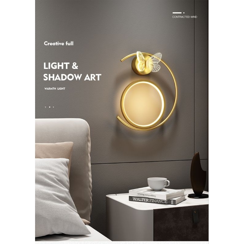 lampu hias dinding gold Lampu hias gold Lampu hias kupu kupu