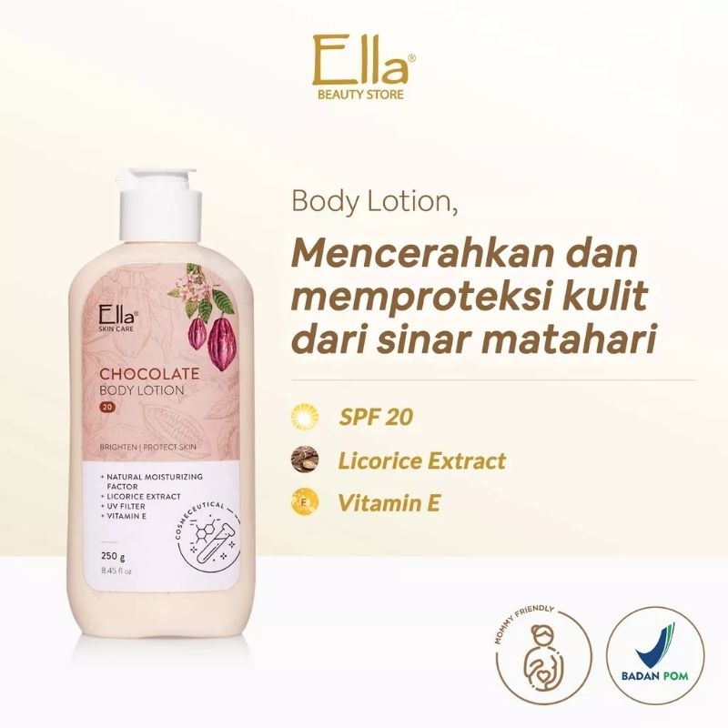 Handbody Pagi Ella Skincare SPF 20 Varian Cokelat| pemutih badan | handbody pemutih