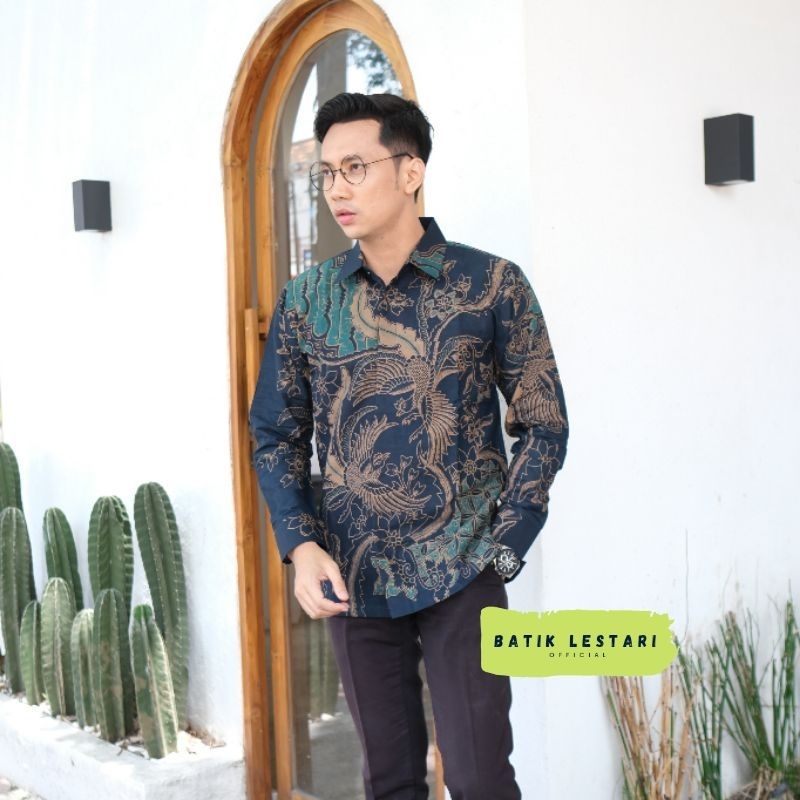 Baju Batik Pria Lengan Panjang Slim Fit Premium Modern Full Furing Katun Halus Sragenan