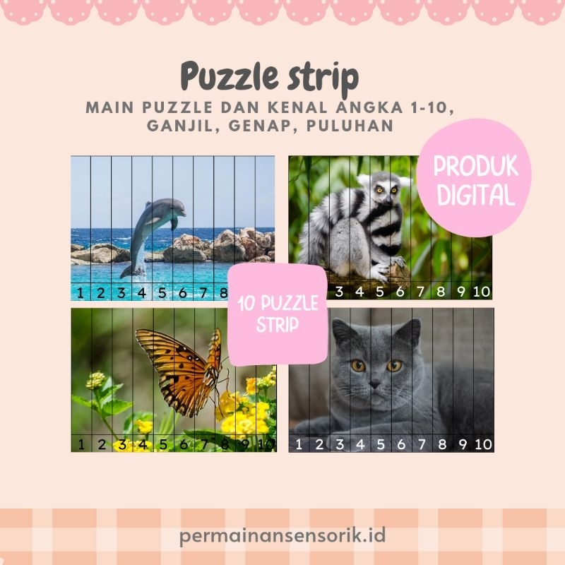 [Termurah MM] Printable puzzle strip aktivitas anak worksheet edukasi anak 3 tahun