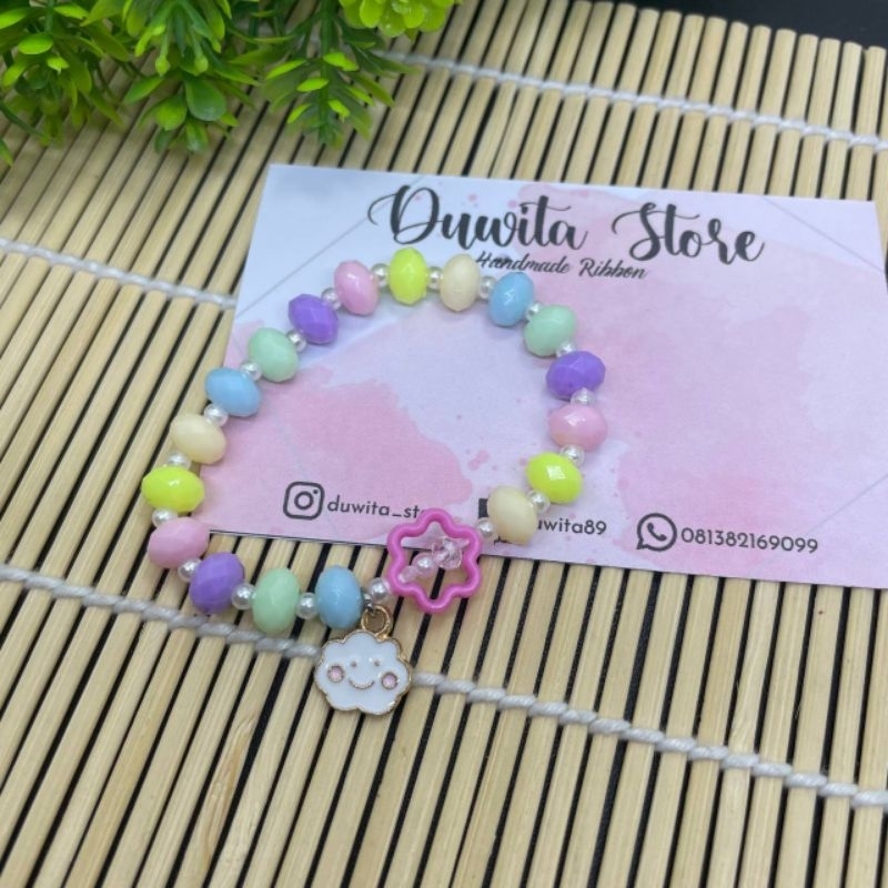 HANDMADE ANTING DAN GELANG TANGAN ANAK MOTIF RAINBOW