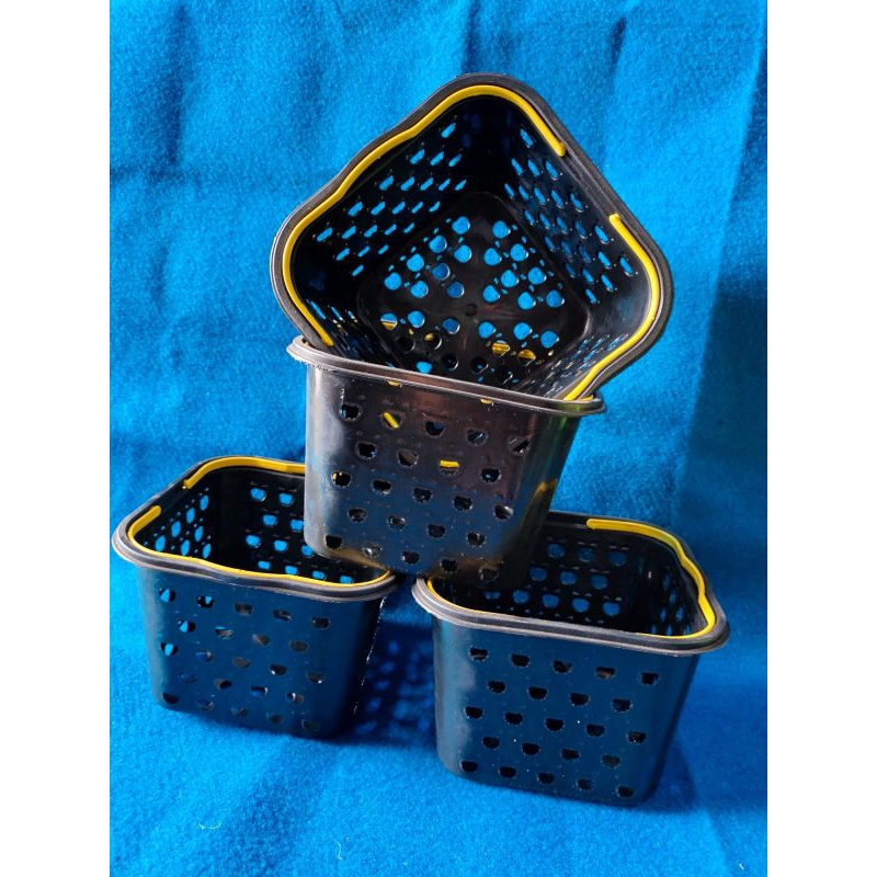 KERANJANG SABUN PLASTIK SEGI  WARNA HITAM / KERANJANG MINI KECIL