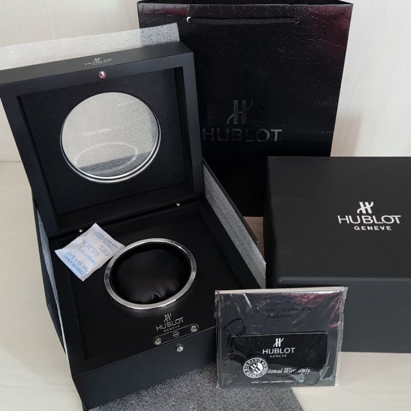Kotak box jam tangan merk HUBLOT watch model Original Besar Kaca fullset