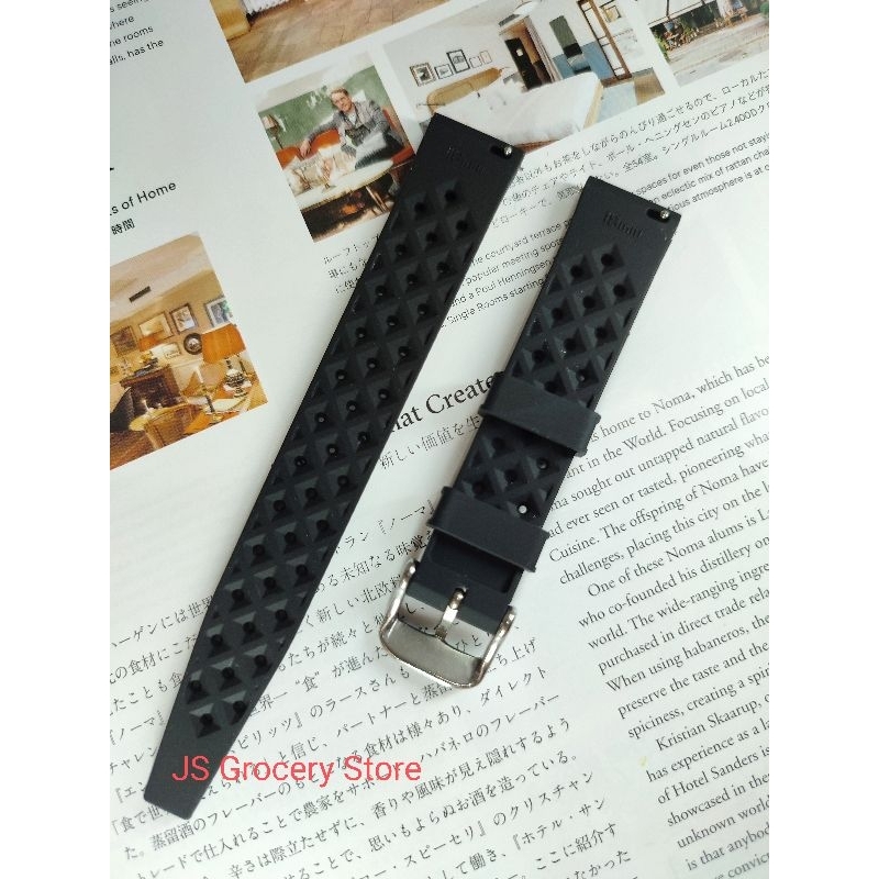 Tali jam karet tropic strap vintage rubber strap 18mm 20mm 22mm quick release spring bar seiko oris 