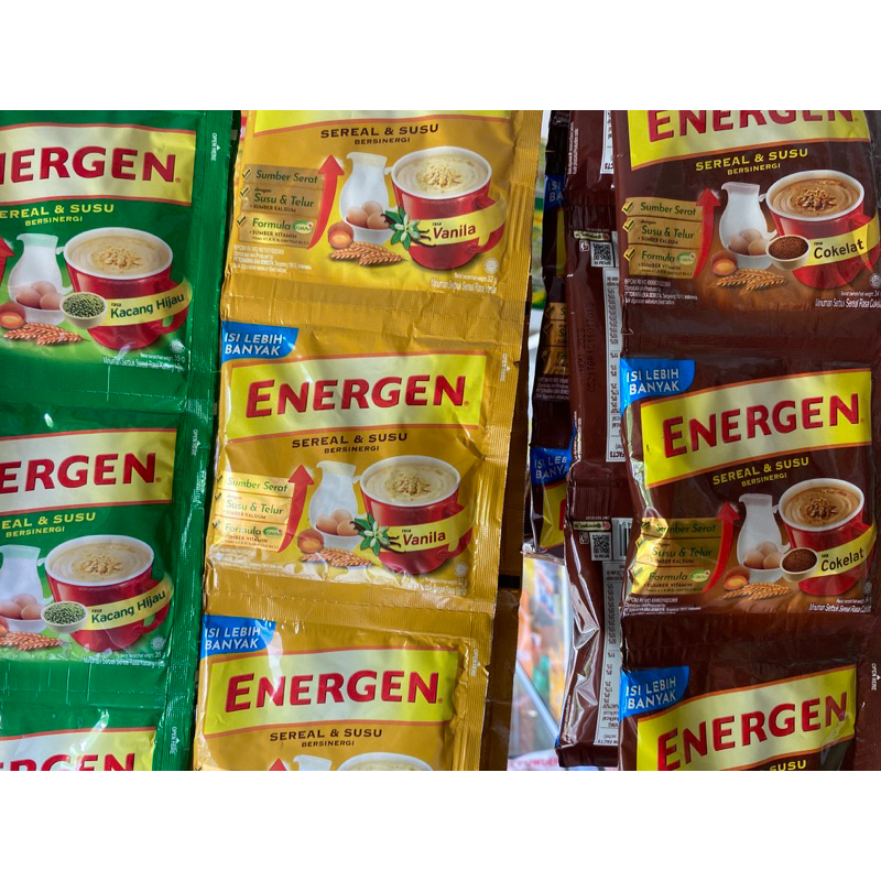 

Energen Kacang hijau, coklat, Vanila