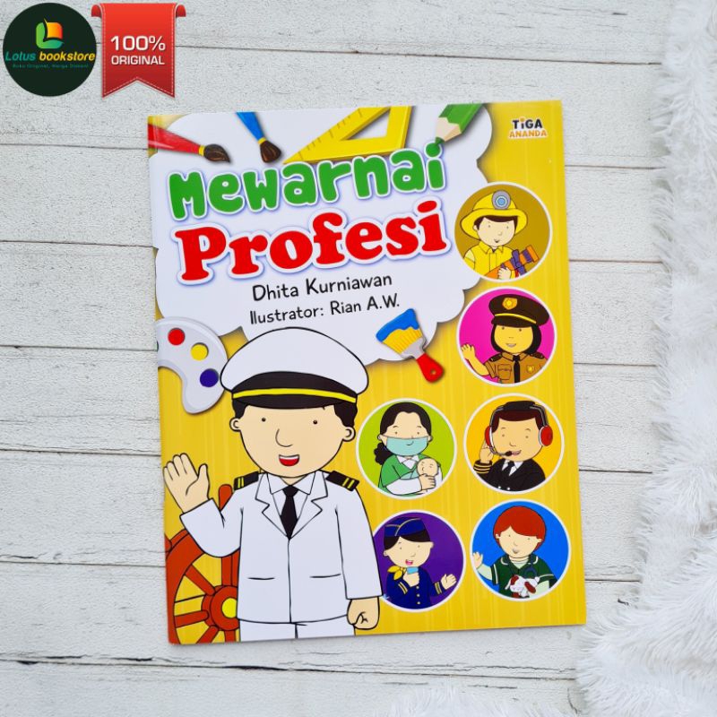 Buku Mewarnai Profesi - Edukasi Anak - Tiga Ananda